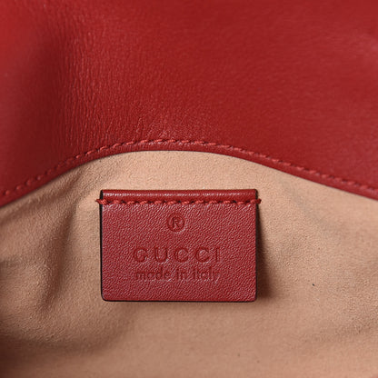 Gucci Calfskin Matelasse Super Mini GG Marmont Shoulder Bag Hibiscus Red 6 of 13