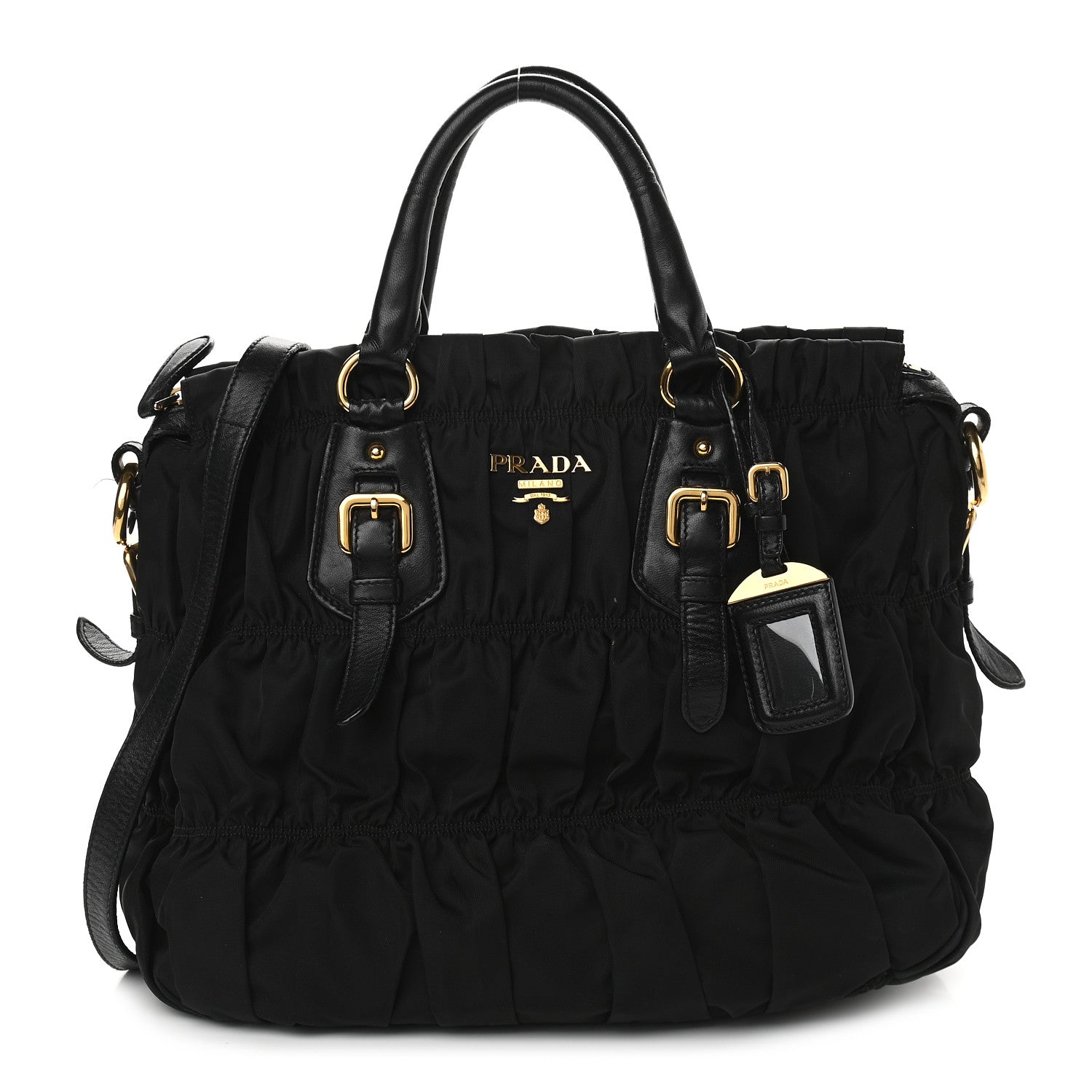 Prada Tessuto Nylon Gaufre Tote Black 1 of 10