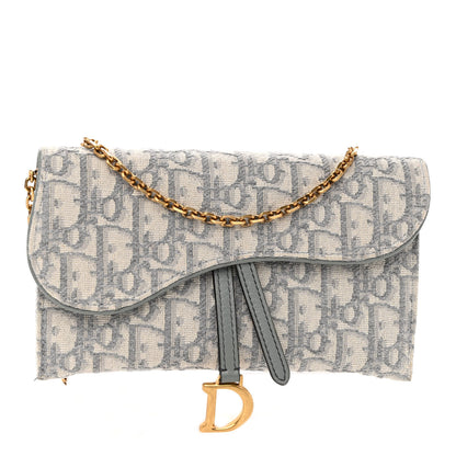 Christian Dior Oblique Saddle Chain Long Wallet Grey 3 of 10