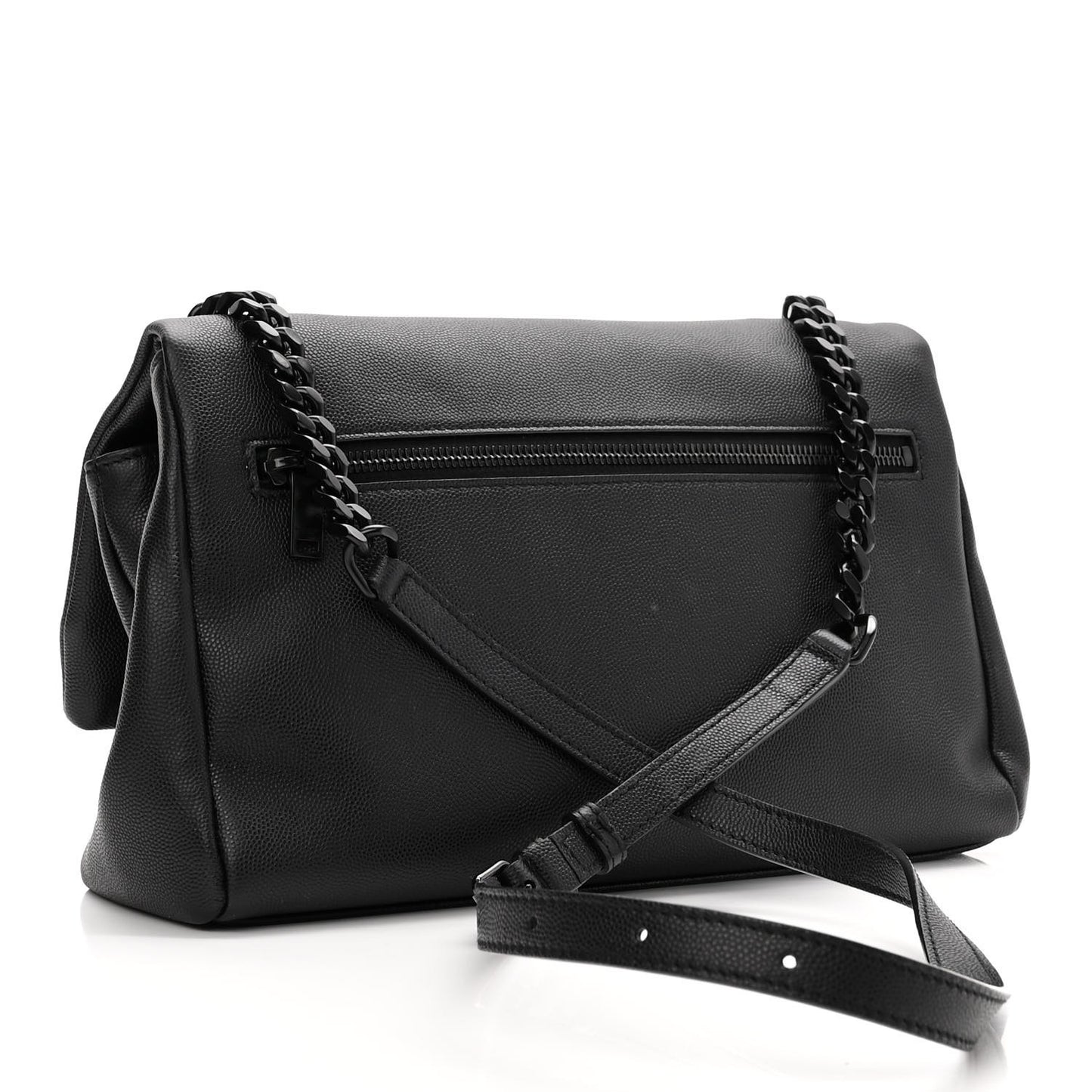 Grain De Poudre Medium West Hollywood Monogram Fold-Over Black