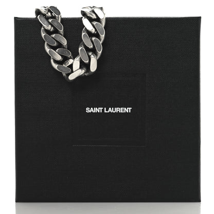 Saint Laurent Metal Curb Chain Necklace Oxidized Silver 5 of 5