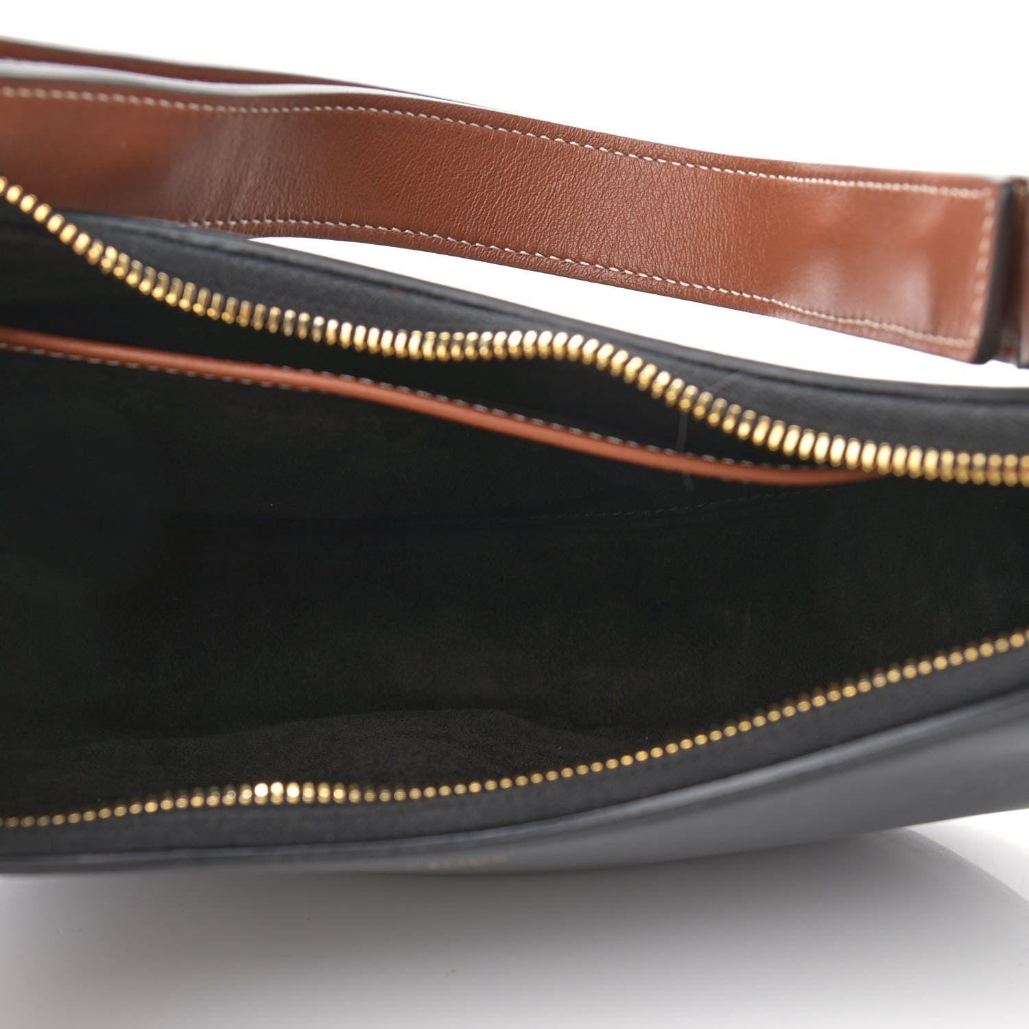 Celine Smooth Calfskin Medium Strap Ava Shoulder Bag Black Tan 5 of 10