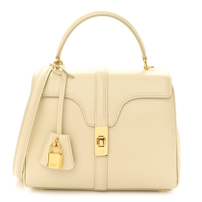 Celine Satinated Calfskin Small 16 Top Handle Bag Limestone 1 of 13