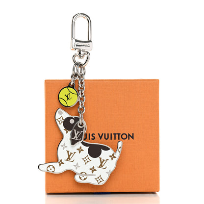 Louis Vuitton Metal Monogram Dog Bag Charm Key Holder Silver 4 of 4