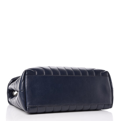 Saint Laurent Calfskin Y Quilted Monogram Medium Loulou Chain Satchel Denim Blue 4 of 10