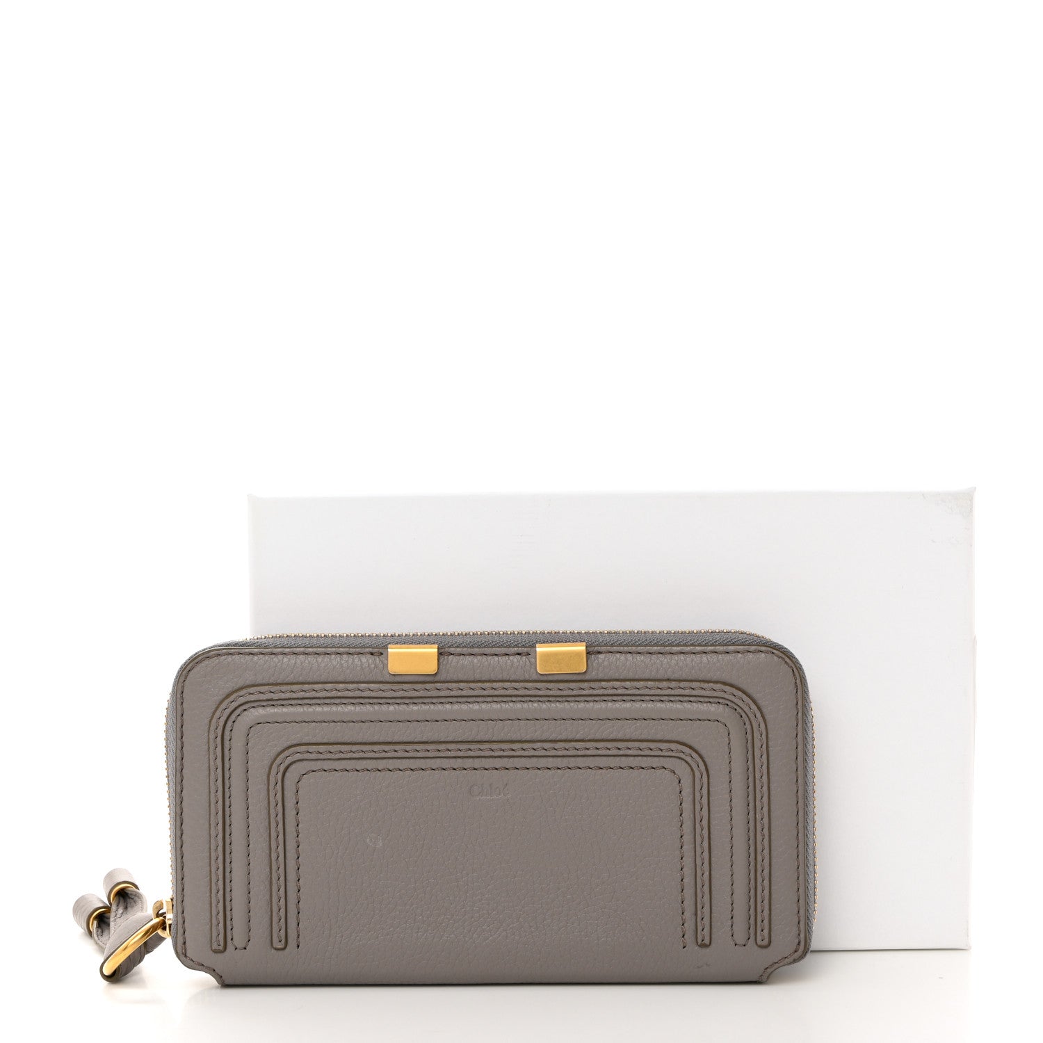 Chloe Calfskin Marcie Long Zip Around Wallet Cashmere Grey 8 of 8