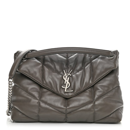 Saint Laurent Calfskin Y Quilted Monogram Medium Loulou Chain Satchel Concrete 1 of 12