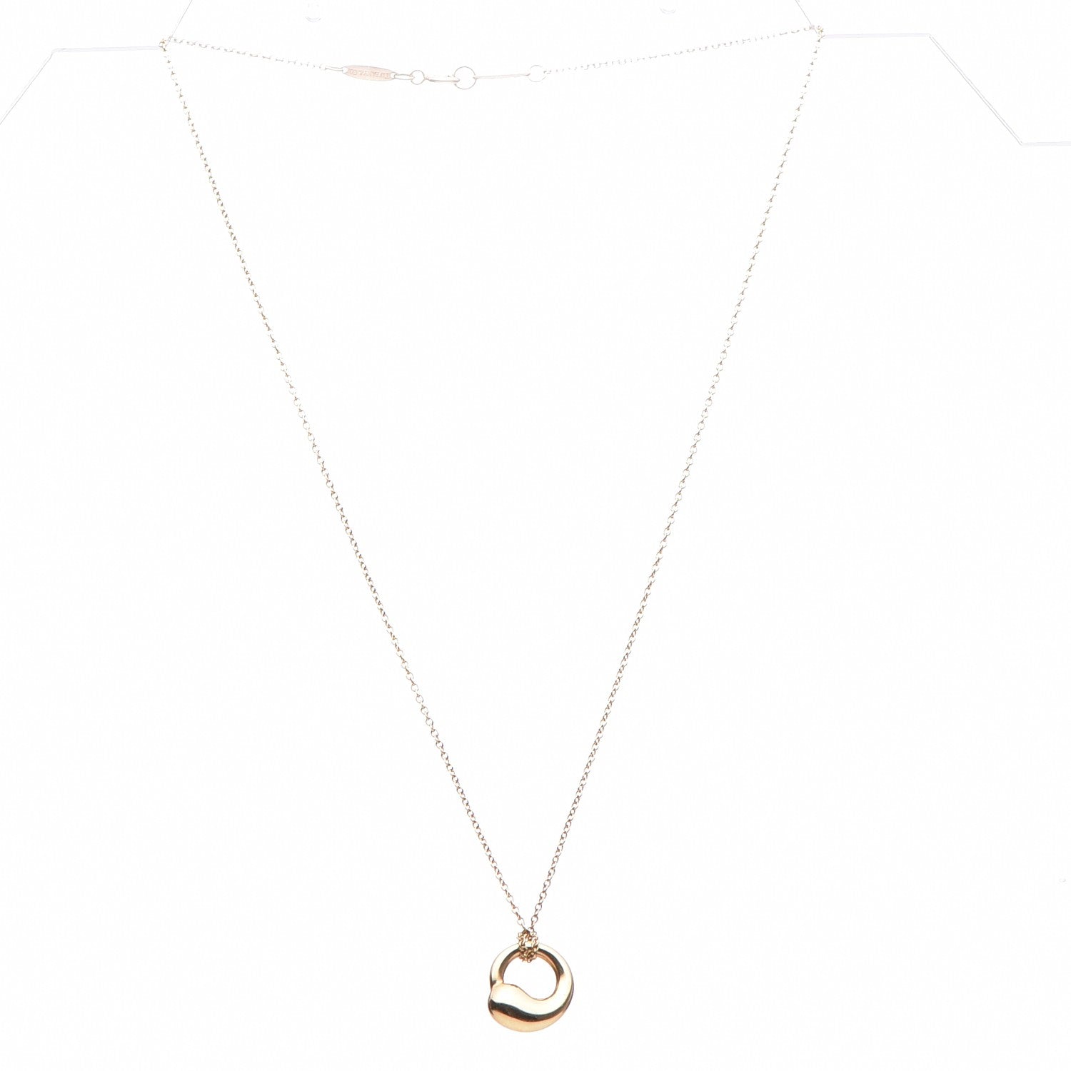 Tiffany 18K Yellow Gold 12mm Elsa Peretti Eternal Circle Pendant Necklace 4 of 7