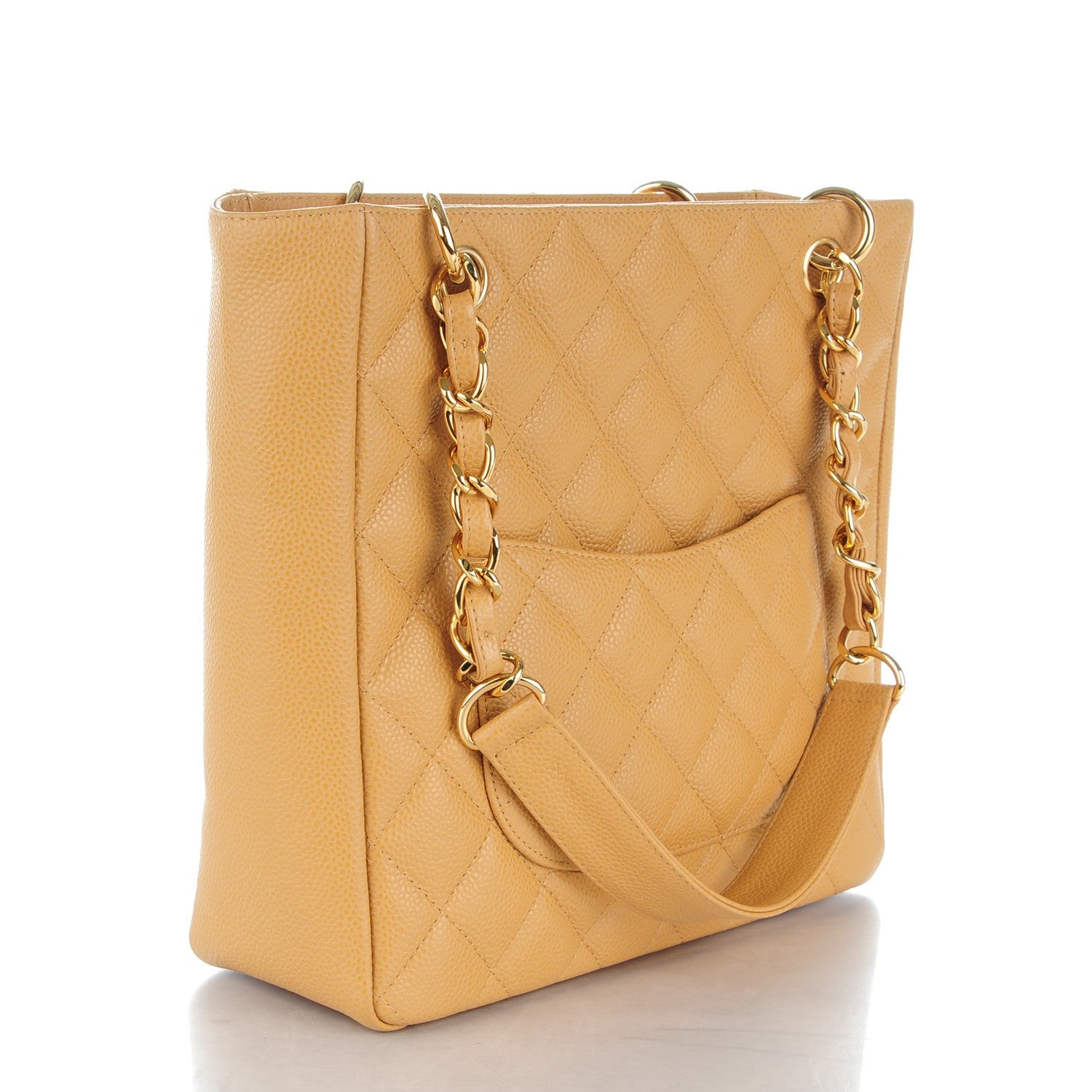 Chanel Caviar Quilted Petit Shopping Tote PST Beige 3 of 7