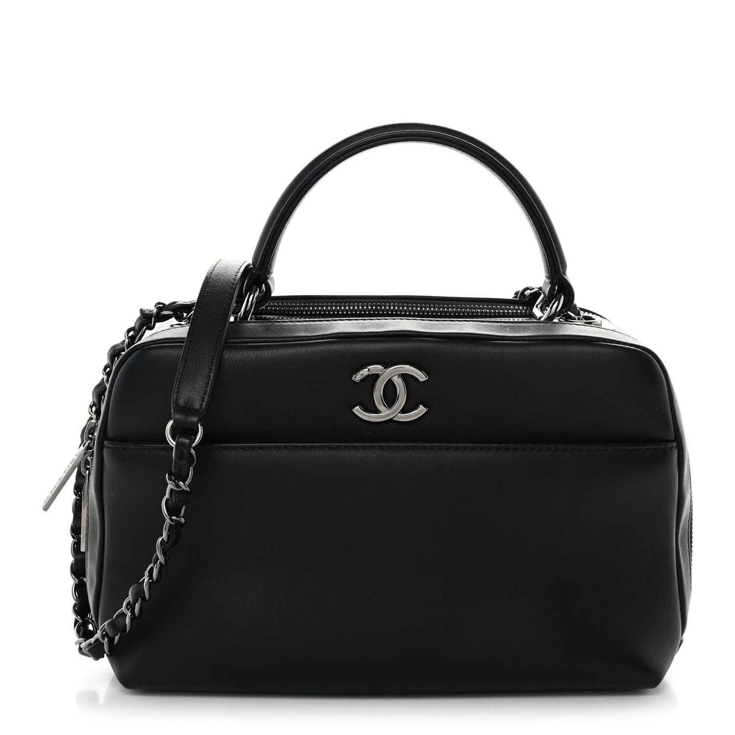 Chanel Calfskin Small Trendy CC Bowling Bag Black 1 of 10