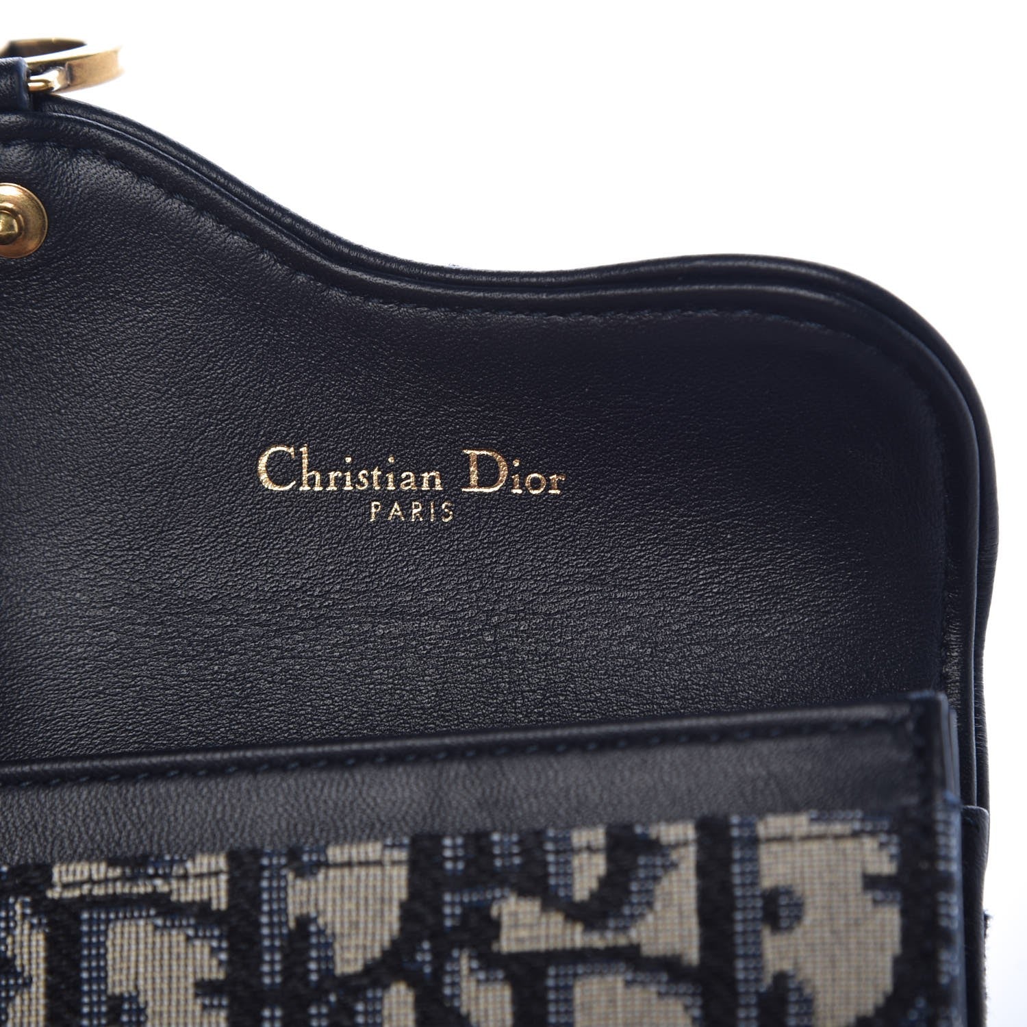 Christian Dior Oblique Saddle Card Holder Blue 6 of 8