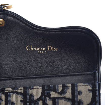 Christian Dior Oblique Saddle Card Holder Blue 6 of 8