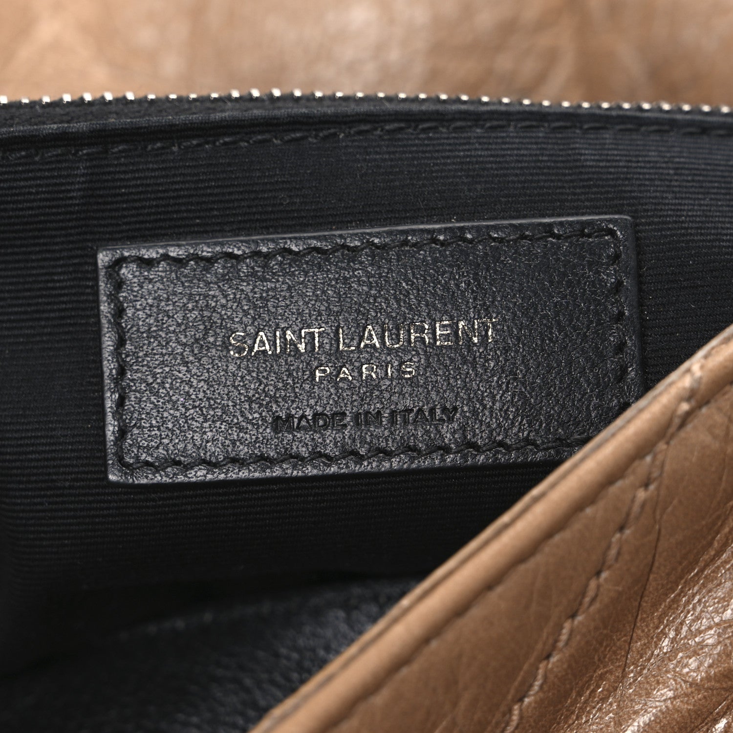 Saint Laurent Crinkled Calfskin Matelasse Monogram Medium Niki Chain Satchel Natural Tan 6 of 11
