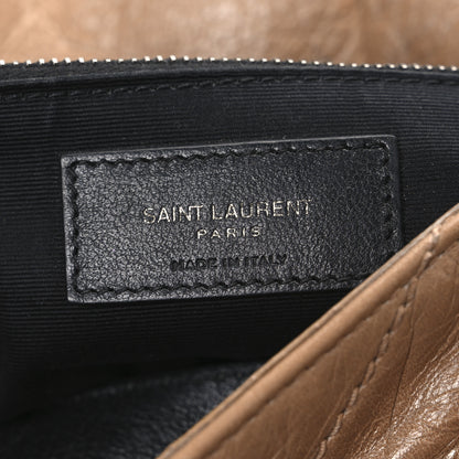Saint Laurent Crinkled Calfskin Matelasse Monogram Medium Niki Chain Satchel Natural Tan 6 of 11
