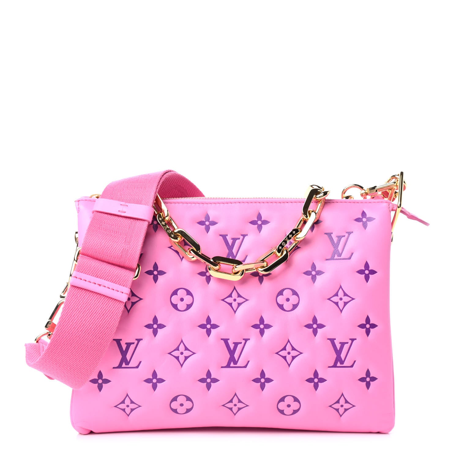 Louis Vuitton Lambskin Embossed Monogram Vuittamins Coussin PM Rose Violet 1 of 4