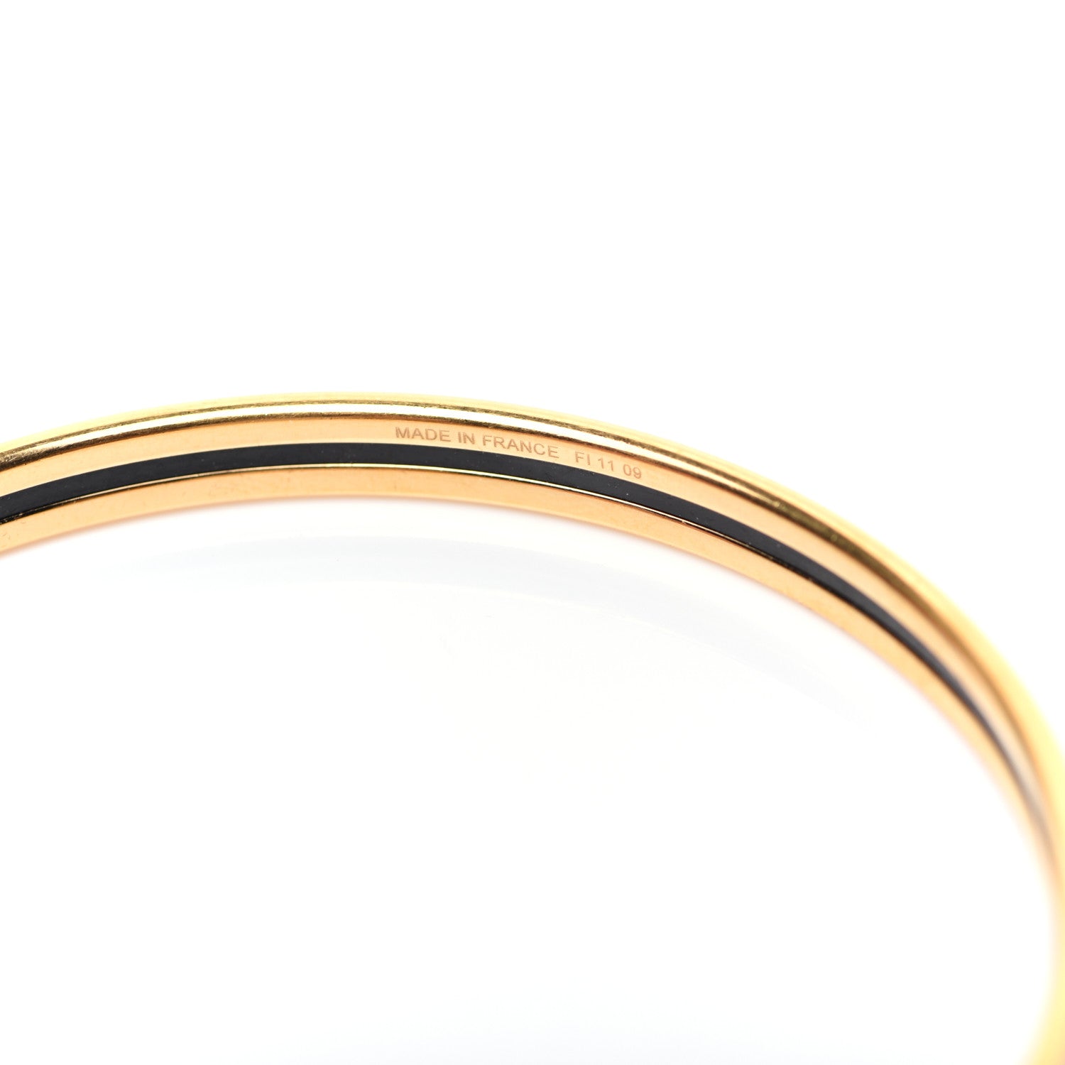 Hermes Enamel Printed Extra Narrow Bracelet 65 White 4 of 6