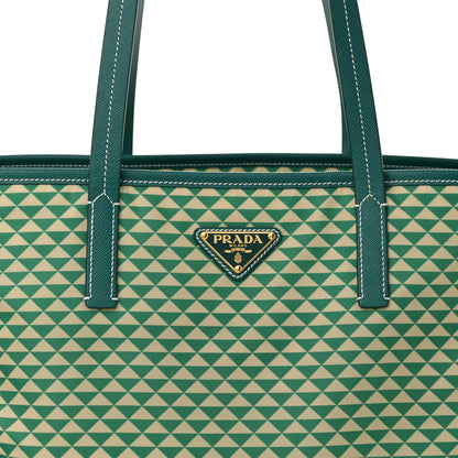 Prada Re-Nylon Saffiano Triangolo Symbole Shopping Tote Green 8 of 10