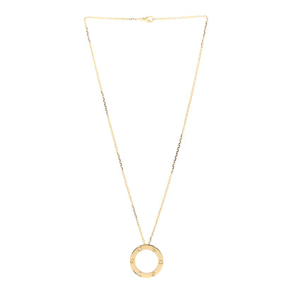 Cartier 18K Yellow Gold 3 Diamonds LOVE Pendant Necklace 3 of 7