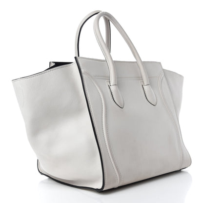 Celine Calfskin Medium Phantom Luggage White 3 of 14