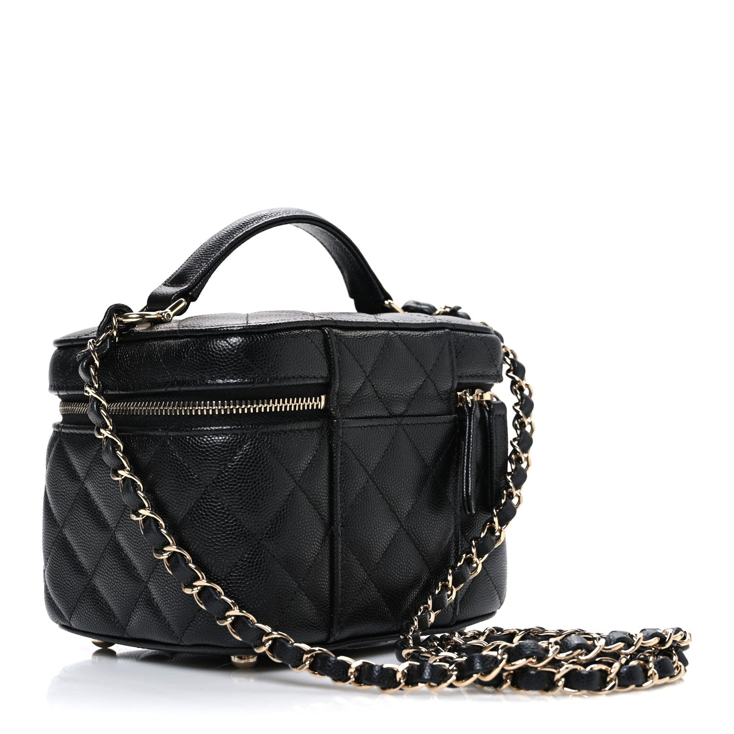 Chanel Caviar Quilted Small CC Vanity Case Black Black 3 of 10