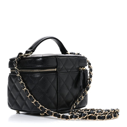 Chanel Caviar Quilted Small CC Vanity Case Black Black 3 of 10