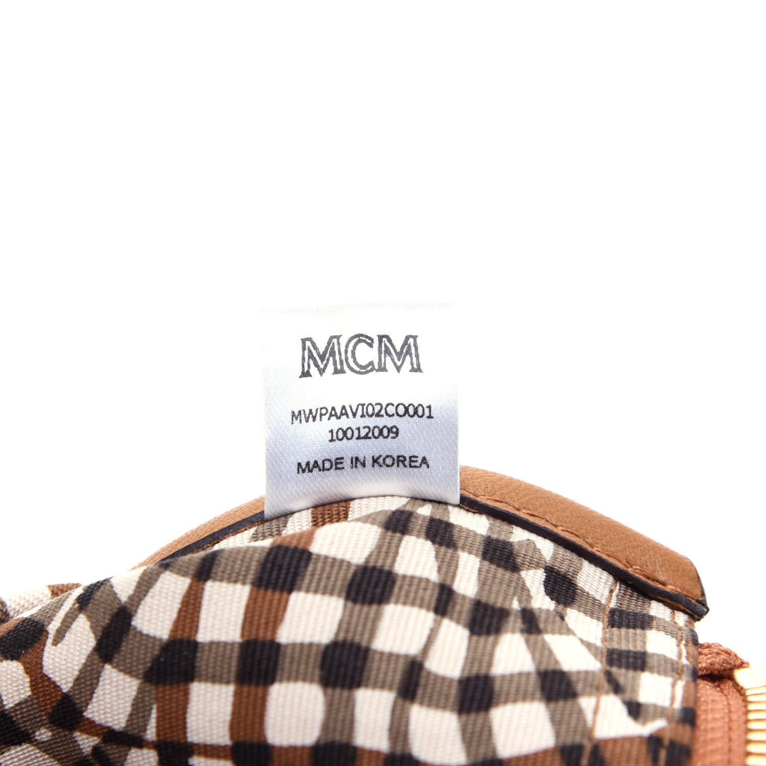 MCM Visetos Liz Shopper Tote Pouch Cognac 7 of 8