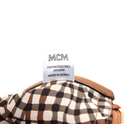 MCM Visetos Liz Shopper Tote Pouch Cognac 7 of 8