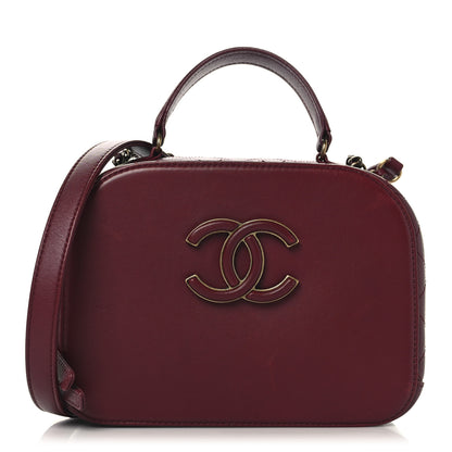 Chanel Shiny Calfskin Goatskin Quilted Small Coco Curve Vanity Burgundy 1 of 11