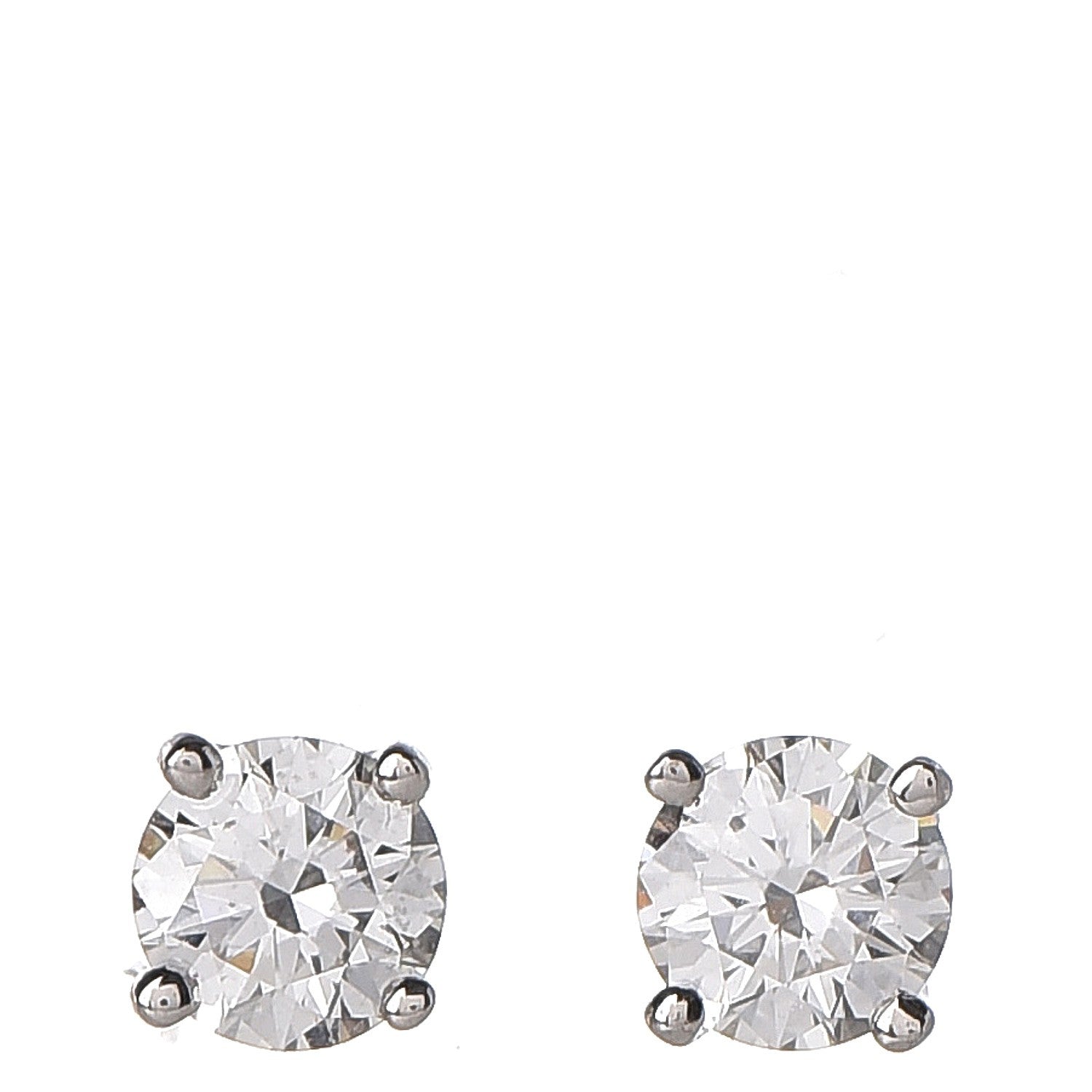 Tiffany Platinum Diamond .36ctw Solitaire Earrings 1 of 7