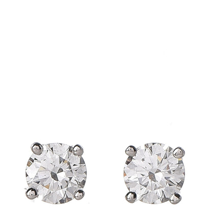 Tiffany Platinum Diamond .36ctw Solitaire Earrings 1 of 7