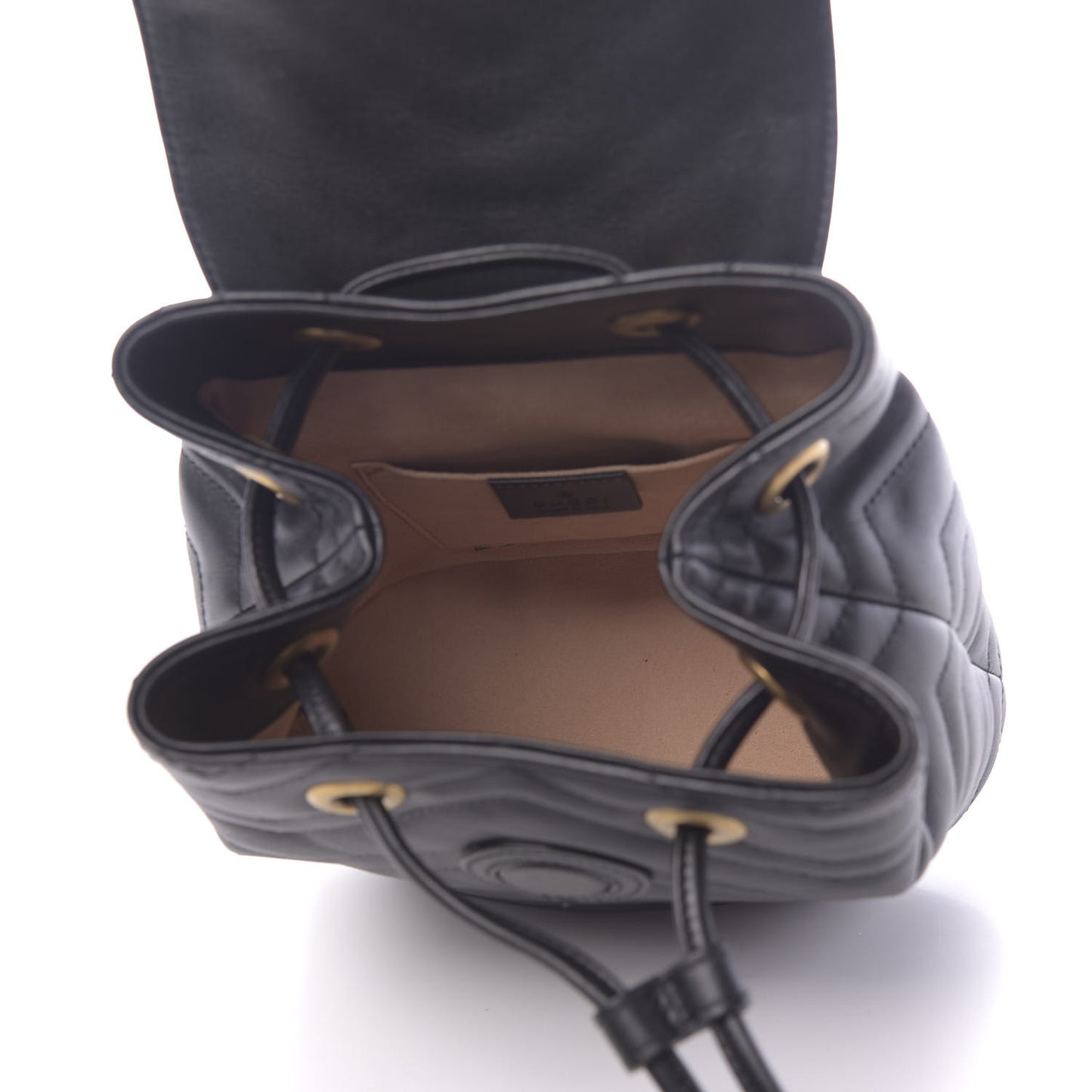 Calfskin Matelasse GG Marmont Flap Backpack Black