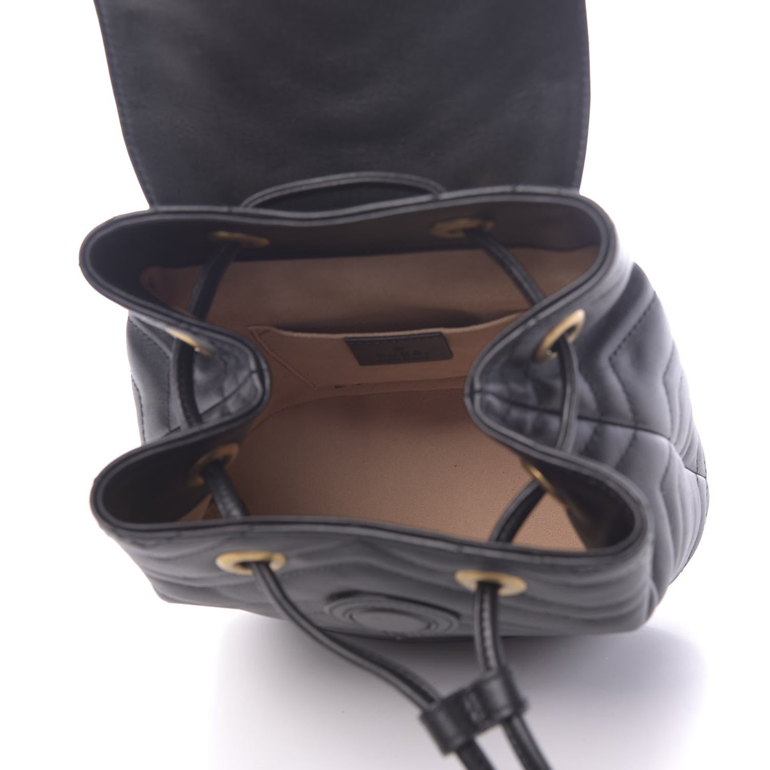 Gucci Calfskin Matelasse GG Marmont Flap Backpack Black 4 of 9