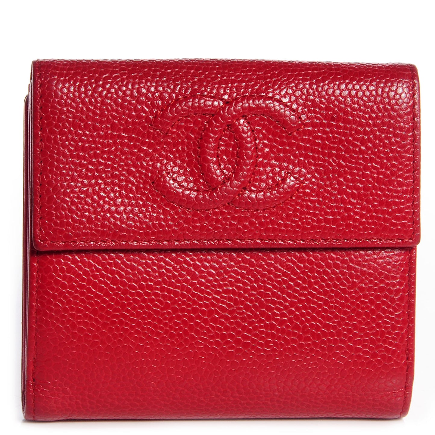 Caviar CC Timeless Small Flap Wallet Red