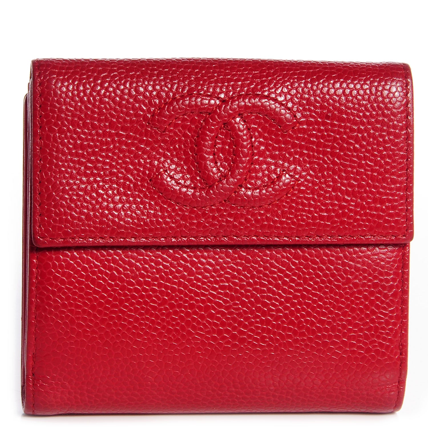 Chanel Caviar CC Timeless Small Flap Wallet Red 1 of 9