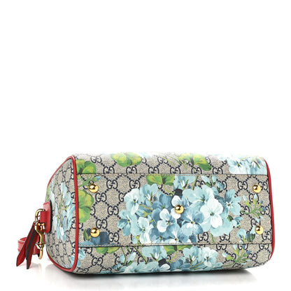 Gucci GG Supreme Monogram Blooms Small Boston Beige Blue Navy Hibiscus Red 4 of 14