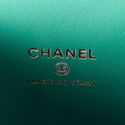 Chanel Lambskin Quilted Top Handle Mini Vanity Case With Chain Green 5 of 9