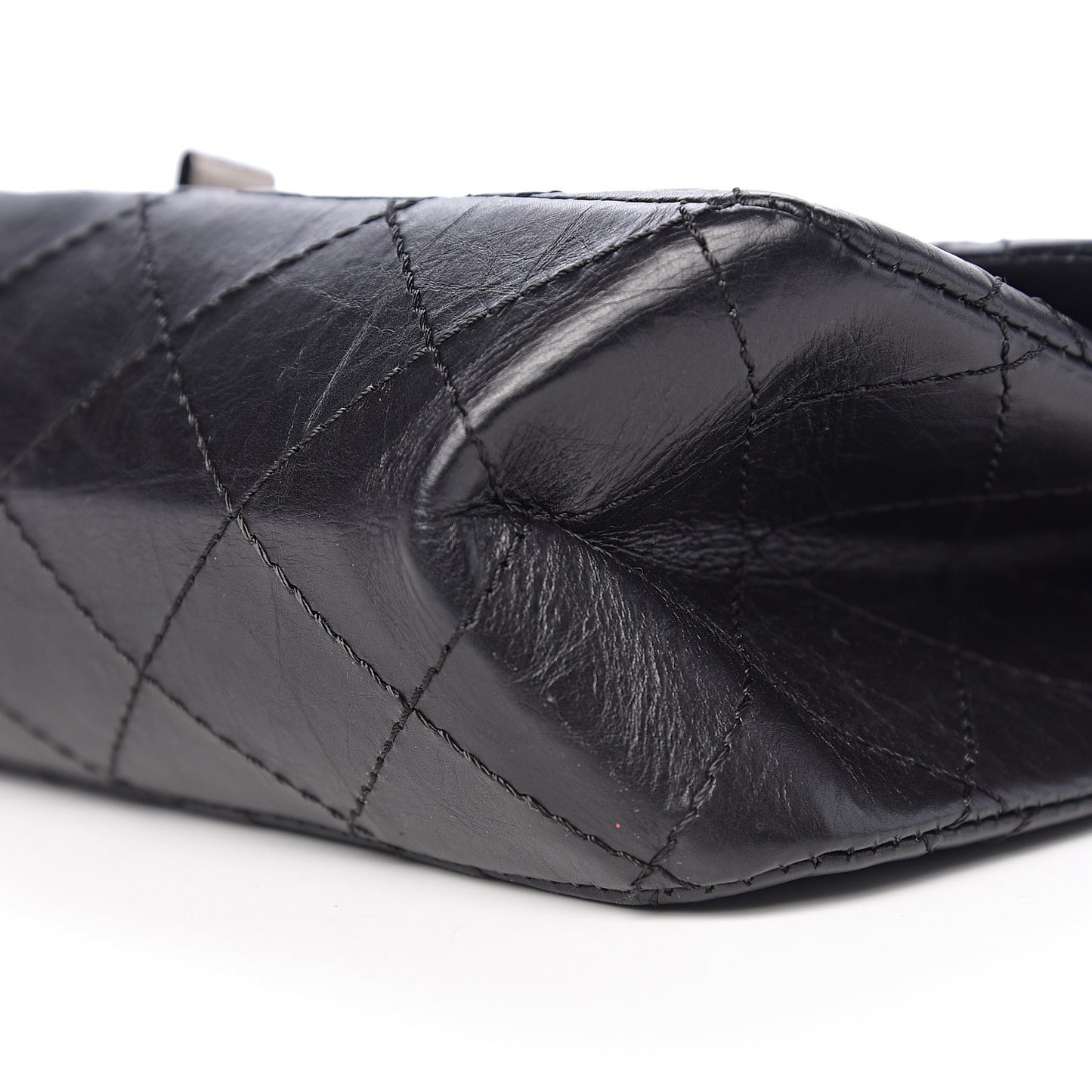 Aged Calfskin Quilted 2.55 Reissue 227 Flap Black