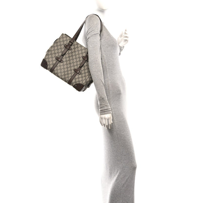 Gucci GG Supreme Monogram Textured Dollar Calfskin Small Detail Tote Beige Ebony New Acero 2 of 9