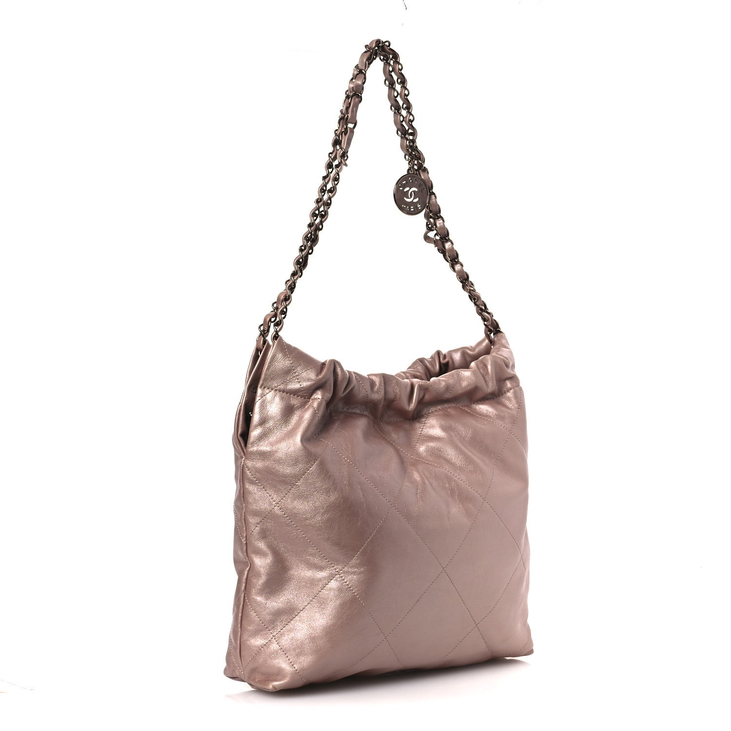 Chanel Metallic Calfskin Quilted Small Chanel 22 Pink 4 of 12