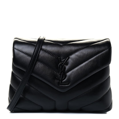Saint Laurent Calfskin Y Quilted Monogram Toy Loulou Crossbody Bag Black 1 of 4