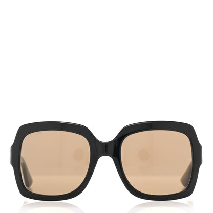 Gucci Acetate Square Frame Web Glitter Sunglasses GG0036S Black Green 2 of 10