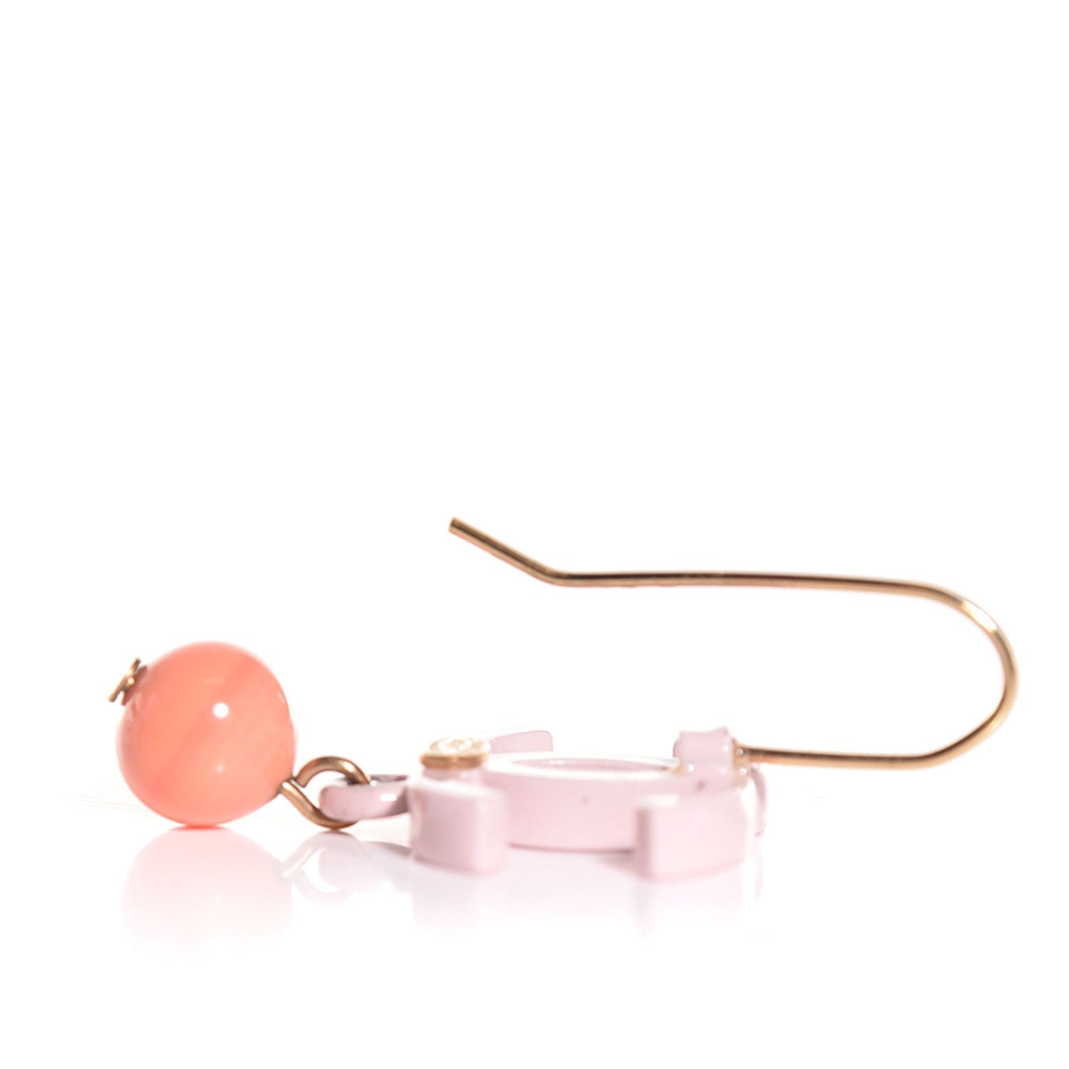 Chanel Resin Beaded CC Dangle Earrings Pink 3 of 4