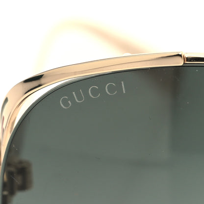 Gucci Metal Oversized Round Frame GG0225S Sunglasses Gold 7 of 8