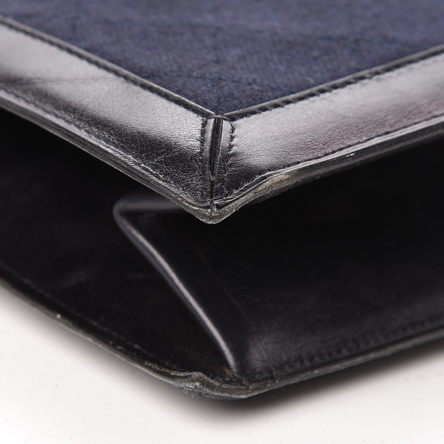 Chanel Lambskin Jersey Quilted Shoulder Bag Navy 10 of 22
