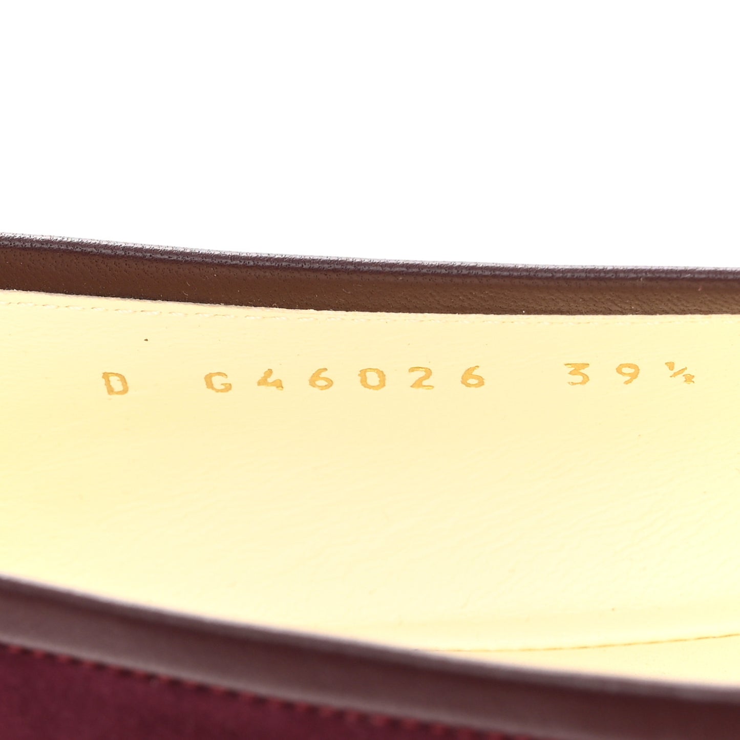 Suede Kidskin Lambskin Cap Toe CC Ballerina Flats 39.5 Burgundy Black