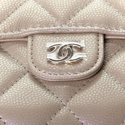 Chanel Iridescent Caviar Quilted Compact Flap Wallet Dark Beige 5 of 5