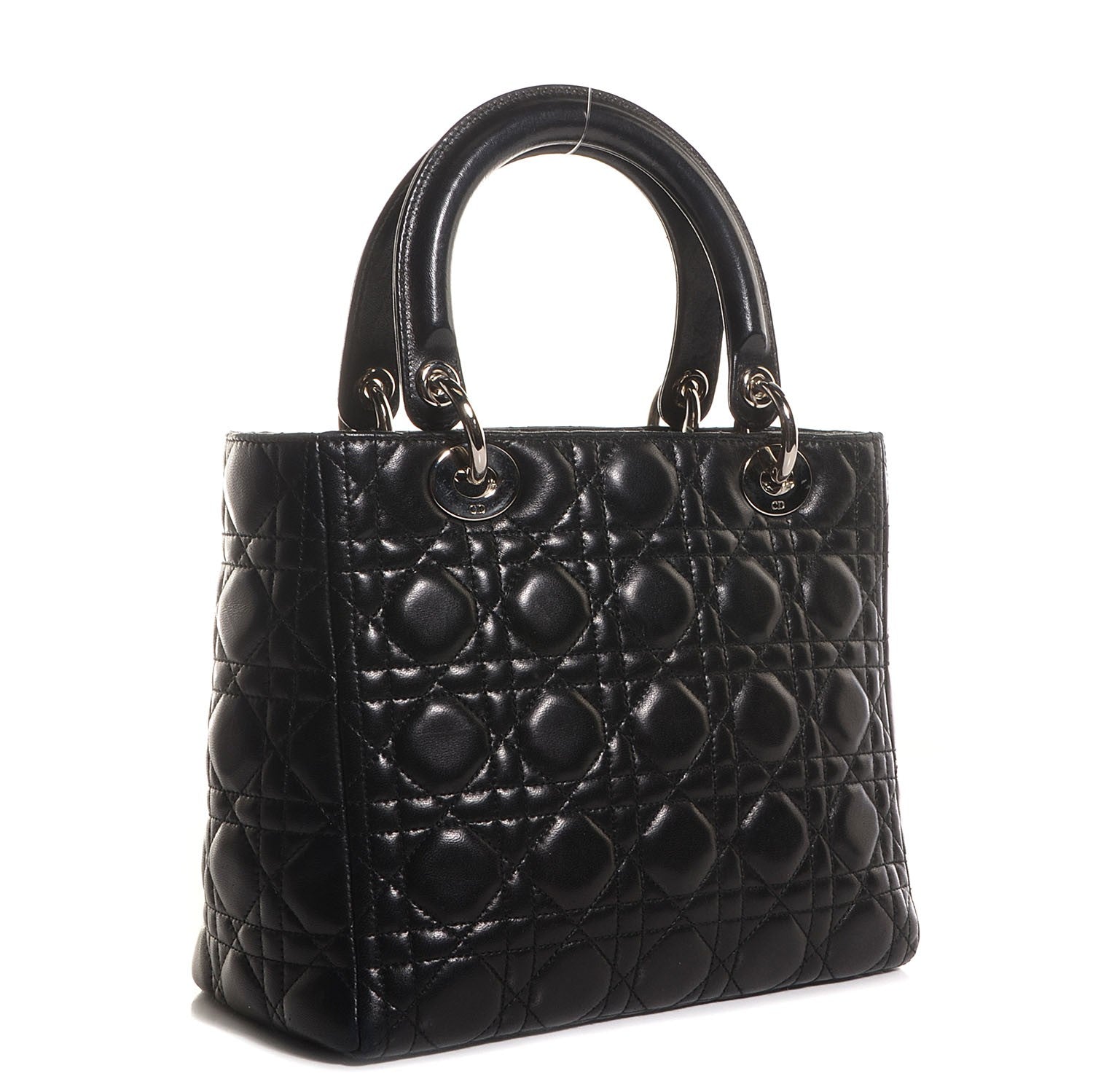 Christian Dior Lambskin Cannage Medium Lady Dior Black 3 of 7
