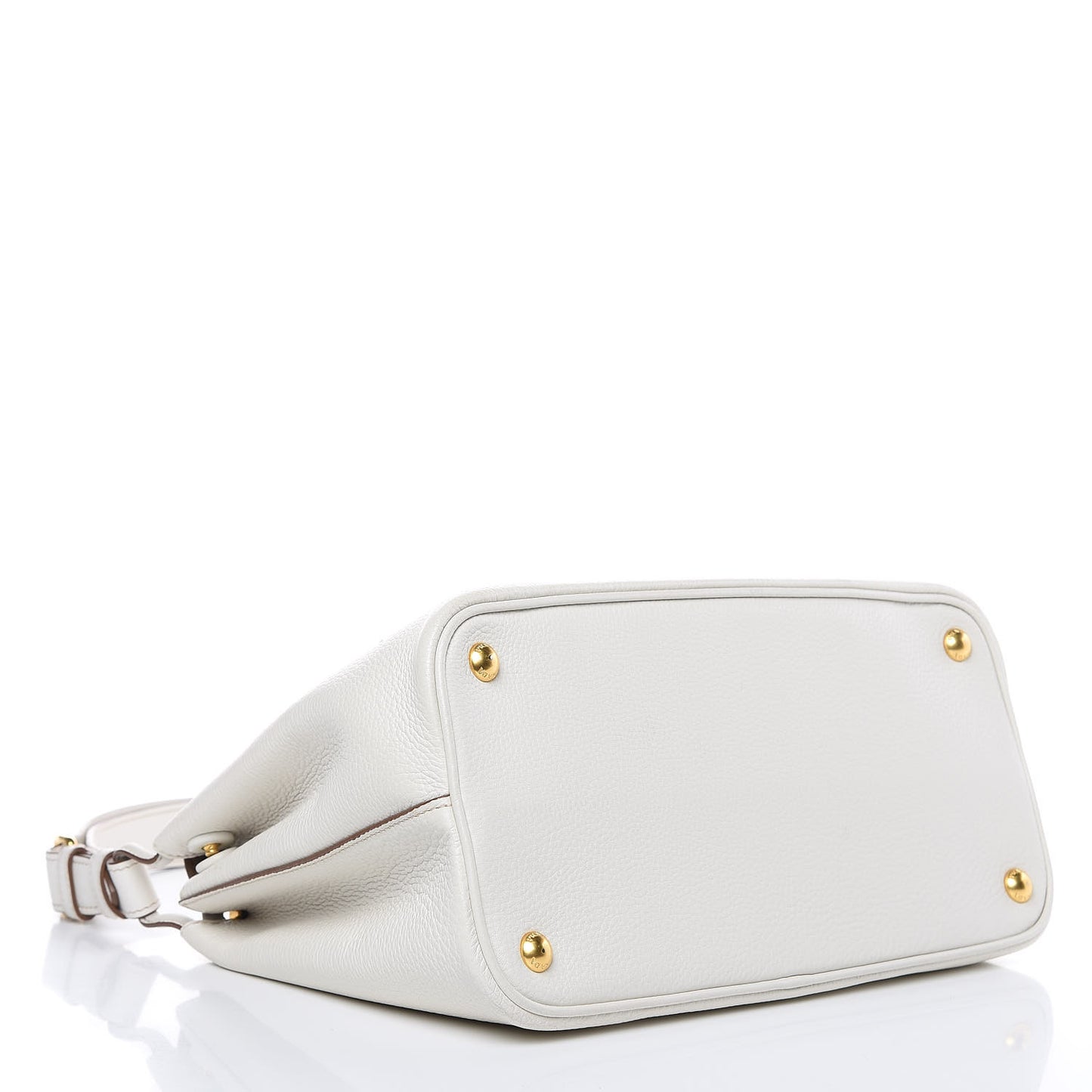 Vitello Daino Flap Shoulder Bag Talco