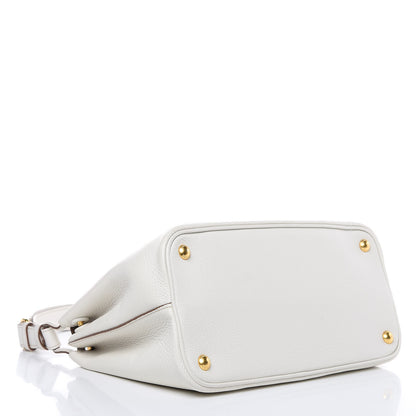 Prada Vitello Daino Flap Shoulder Bag Talco 4 of 10