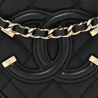 Chanel Caviar Quilted Round Filigree Crossbody Black 8 of 10